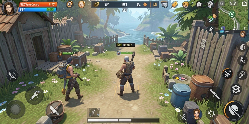 Tampilan gameplay menarik dalam 9ET dengan berbagai aktivitas simulasi.