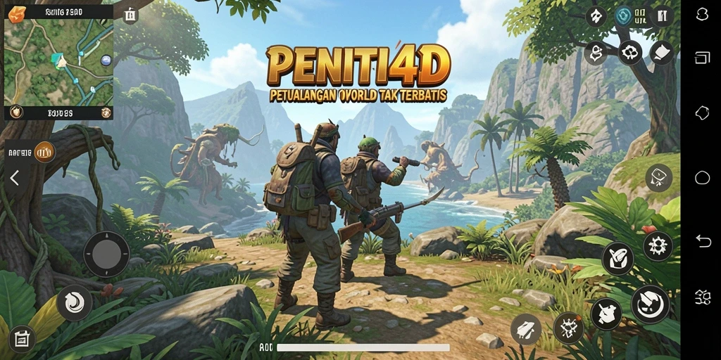 Screenshot gameplay PENITI4D menampilkan petualangan yang mendebarkan di dunia terbuka.