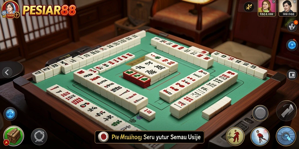 Tangkapan layar PESIAR88 menunjukkan momen seru dalam permainan Mahjong.
