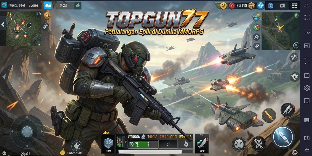 Tampilan gameplay seru di dunia TOPGUN77 yang menakjubkan.